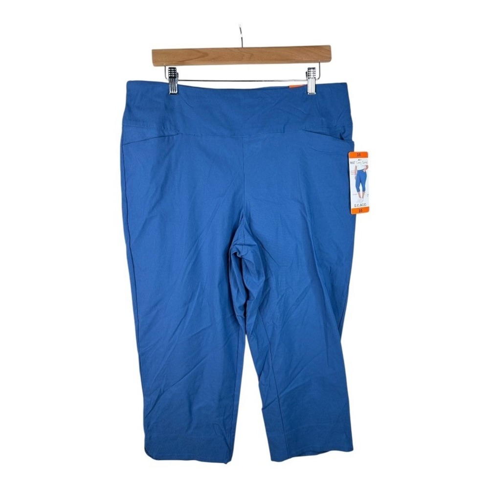 New S.C. & Co. 360 Tummy Control Cropped Pants size 16 Blue